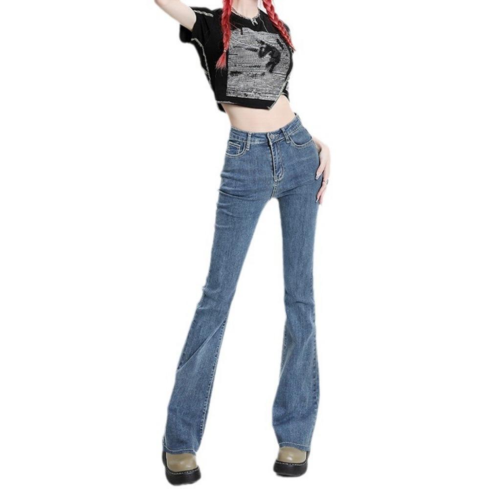American Retro Niche Design High Waist Micro-flared Jeans High Waist Spring and Summer New High and Thin Trousers