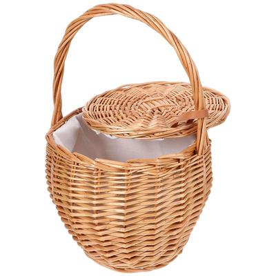 Wicker Flower Basket Portable Woven Basket Picnic Basket Household Storage Baskets Weaving Baskets Home Storage Ganization
