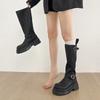 American black knee thick heel platform boots women's 2025 new summer British style thin knight boots