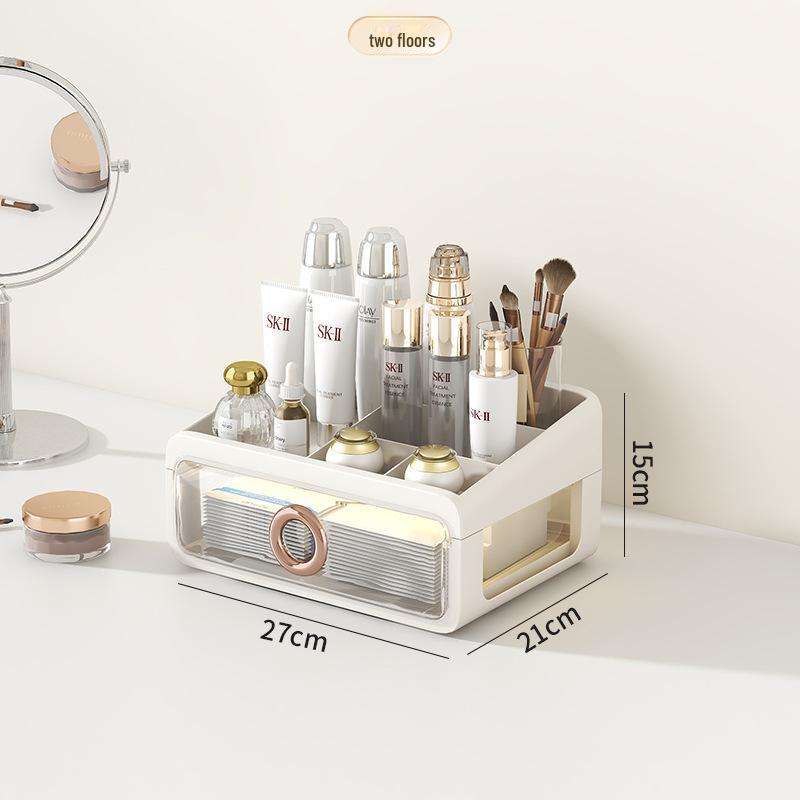 

Пылезащитный прозрачный акриловый ящик для хранения косметики - большой емкости настольный органайзер для средств по уходу за кожей