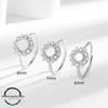 Nieuwe Sneeuwvlok Diamant Koperen Ringzetting voor Dames voor 6-8mm Ronde Cabochon, Imitatie 925 Zilver DIY Ingelegd.
