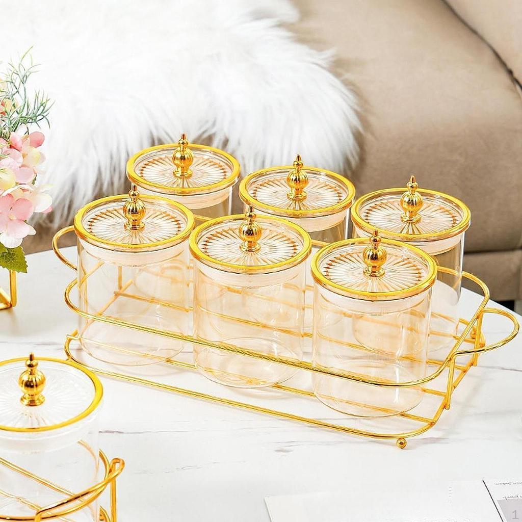 Dried Fruit Plate 6 Cookies Jars, Nordic Multipurpose Appetizer Serving Tray Divided