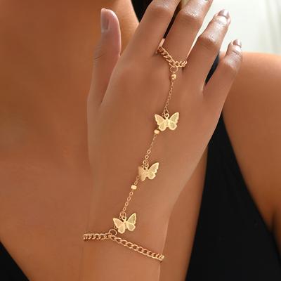 Pozlacený Zlatý Motýlek Řetízkový Náramek - Elegantní Minimalistické Šperky pro Ženy inspirované Vintage