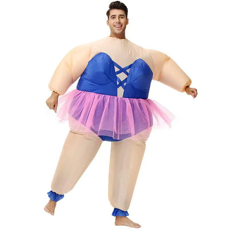 Halloween Inflatable Fat Doll Cartoon Ballet Costume - Funny Party Suit