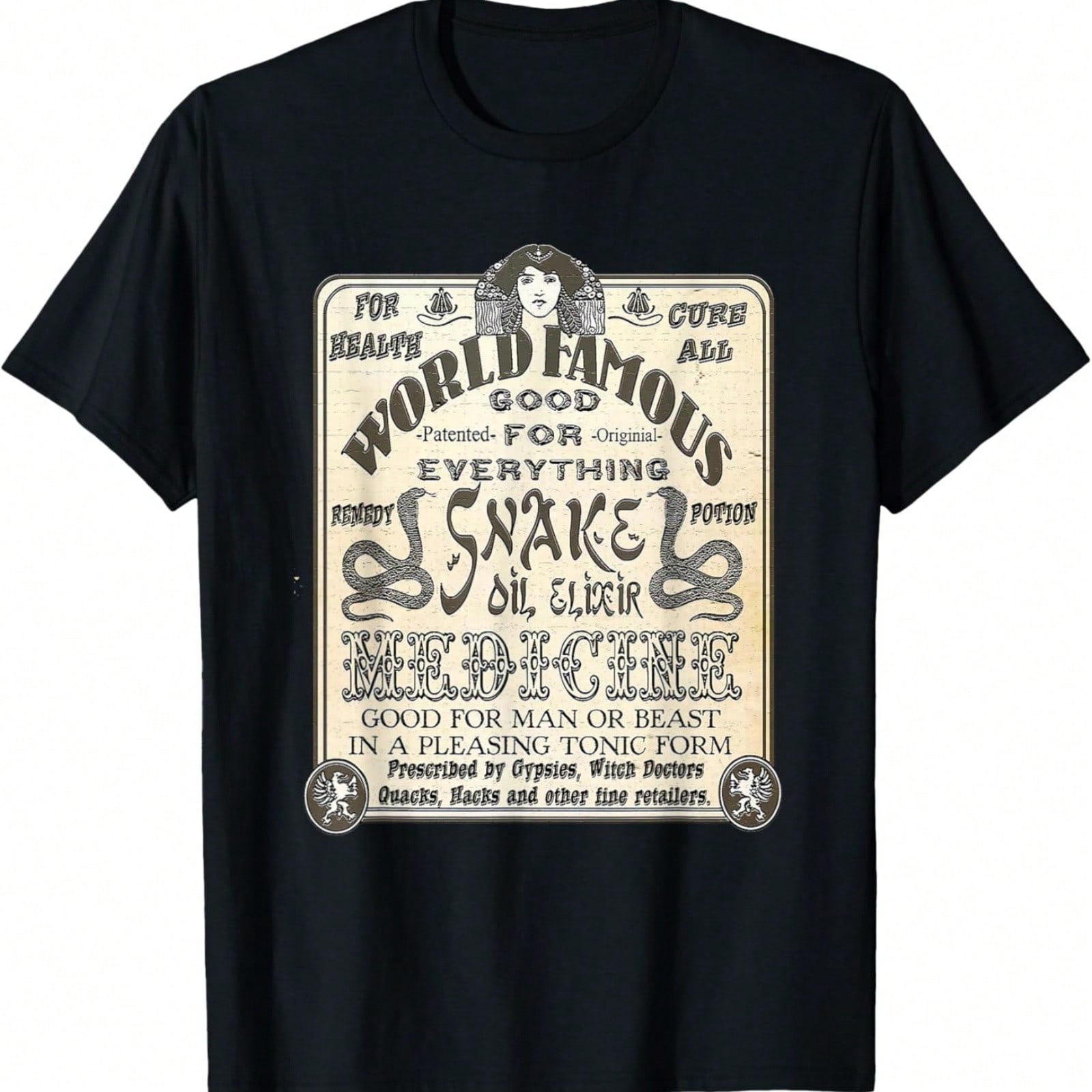 Snake Oil Medicine Elixir World Famous Vintage Antique T-Shirt S
