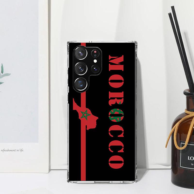 Morocco Flag Phone Case For Samsung Galaxy S25 S24 S23 S22 Ultra S21 FE S20 Plus S10 + S10E Art Fundas Back Cover S24 S23 S22 S2