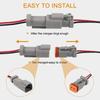 DIANN 3 Sets 2 Pin Dt Connector Waterproof Kit 2 Pin Connector Male and