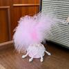 Ethnic Style Beaded Embroidered Sheep Plush Bag Charm Soft Fluffy Key Pendant for Women Purse Backpack Xmas Gift