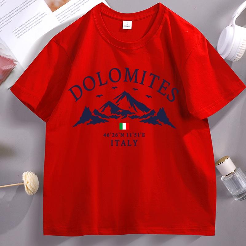 Dolomites Italy Tshirt Casual Loose Cotton Short Sleeve Round Neck Tshirt Italy Mountains Tee Treetwear Casual Loose Tees S
