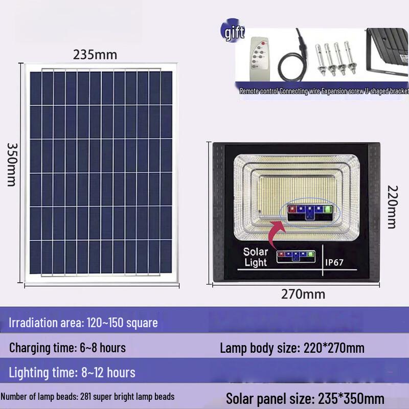 UOSU 1000W Solar Garden Light with Remote