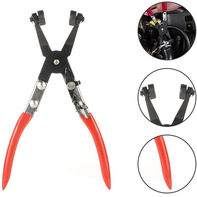 Hose Clamp Pliers Automotive Flat and 45° Angled Flat Band Hose Clamp Plier for Hose Installations of Low Radiators Ring Type