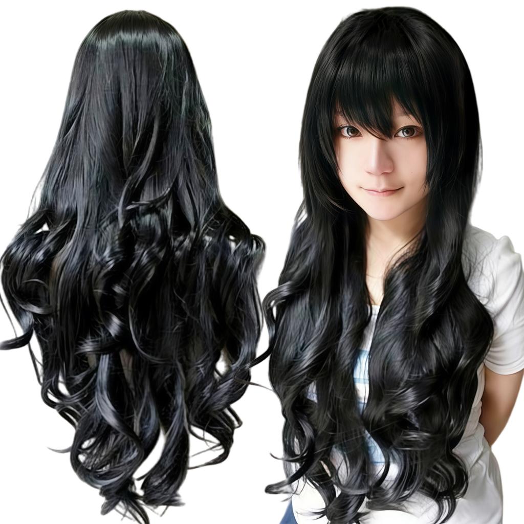 Synthetic Hair Forest Green Lolita Cosplay Wig Curly Sailor Pluto Anime Wigs Tsuyu Asui Halloween Costume Wig for Girl