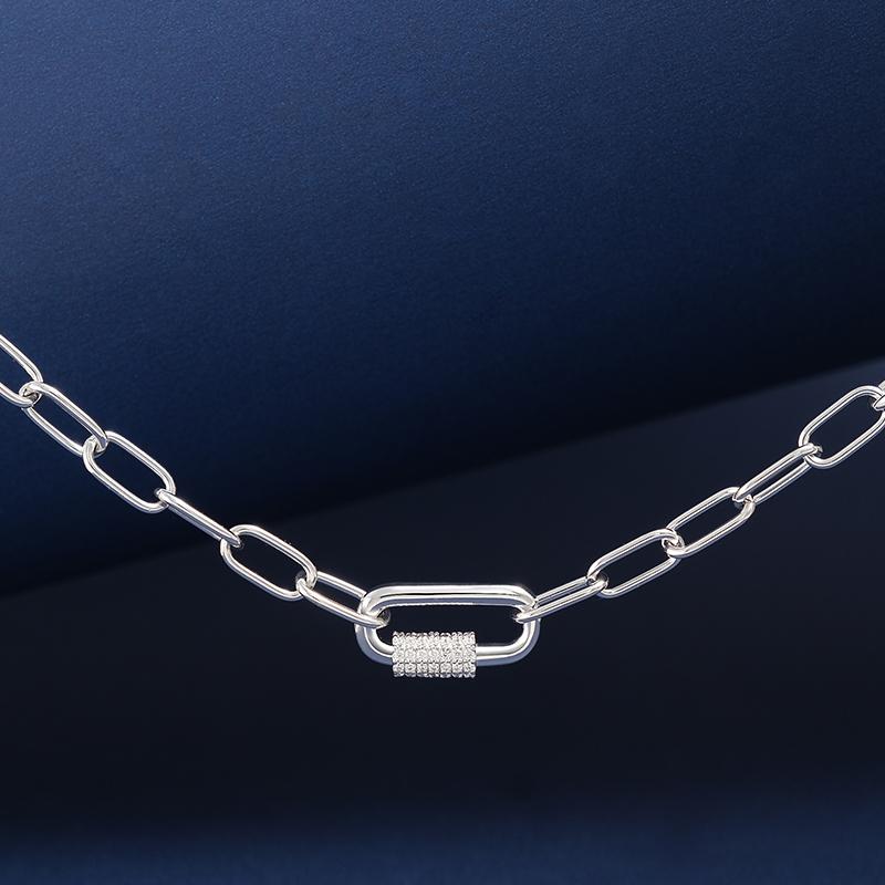 APM Monaco Chain Chain Design Is Fashionable, Simple and Personalized. Necklace, Same Style for Men and Women, Couple Style, Silver AC5702OX
