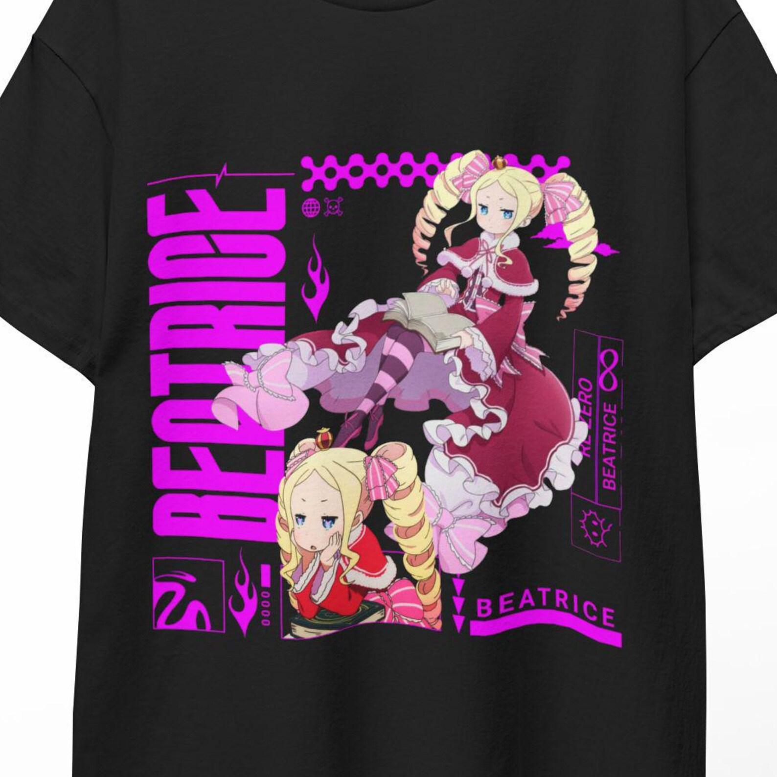 Re Zero Anime T Shirt Subaru Emilia Rem Isekai Manga Gift Japanese Anime Aesthetic Streetwear Unisex Graphic Tee Fan Merch beatrice shirt 2XL
