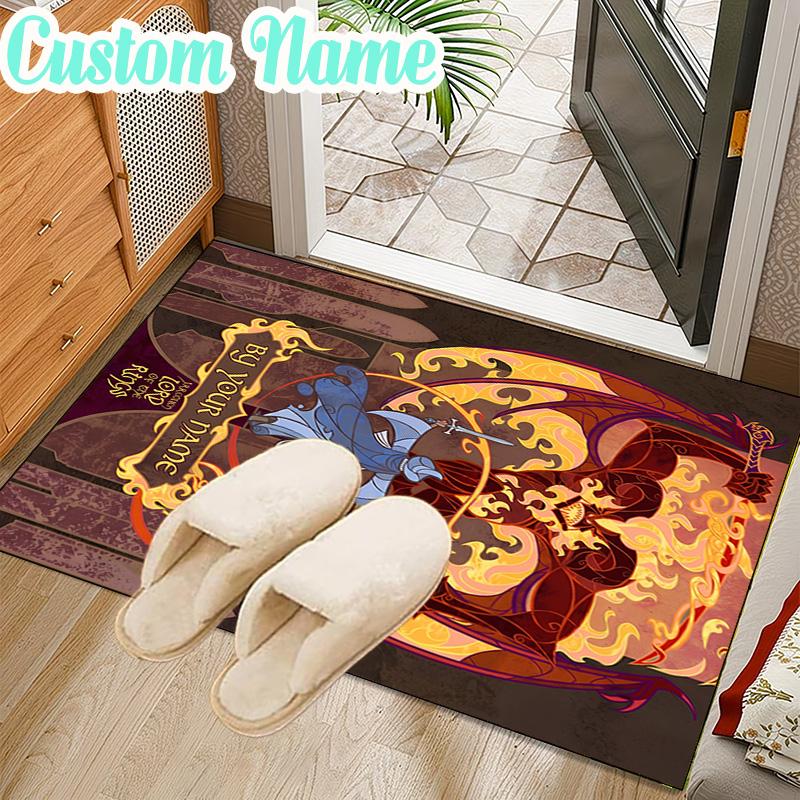 Custom Name Journey Through Middle-earth Rug Office Rug Chair Mat Non Slip Carpet Rugs for Bedrooms Dining Room Living Room Home Decor gifts