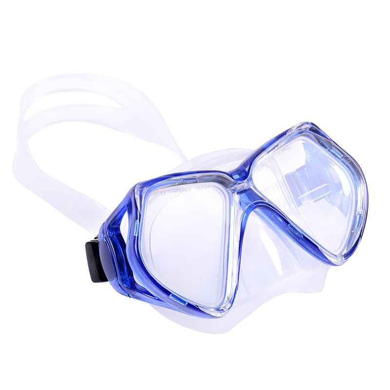 Large frame, liquid silicone diving goggles 4mm thick tempered glass