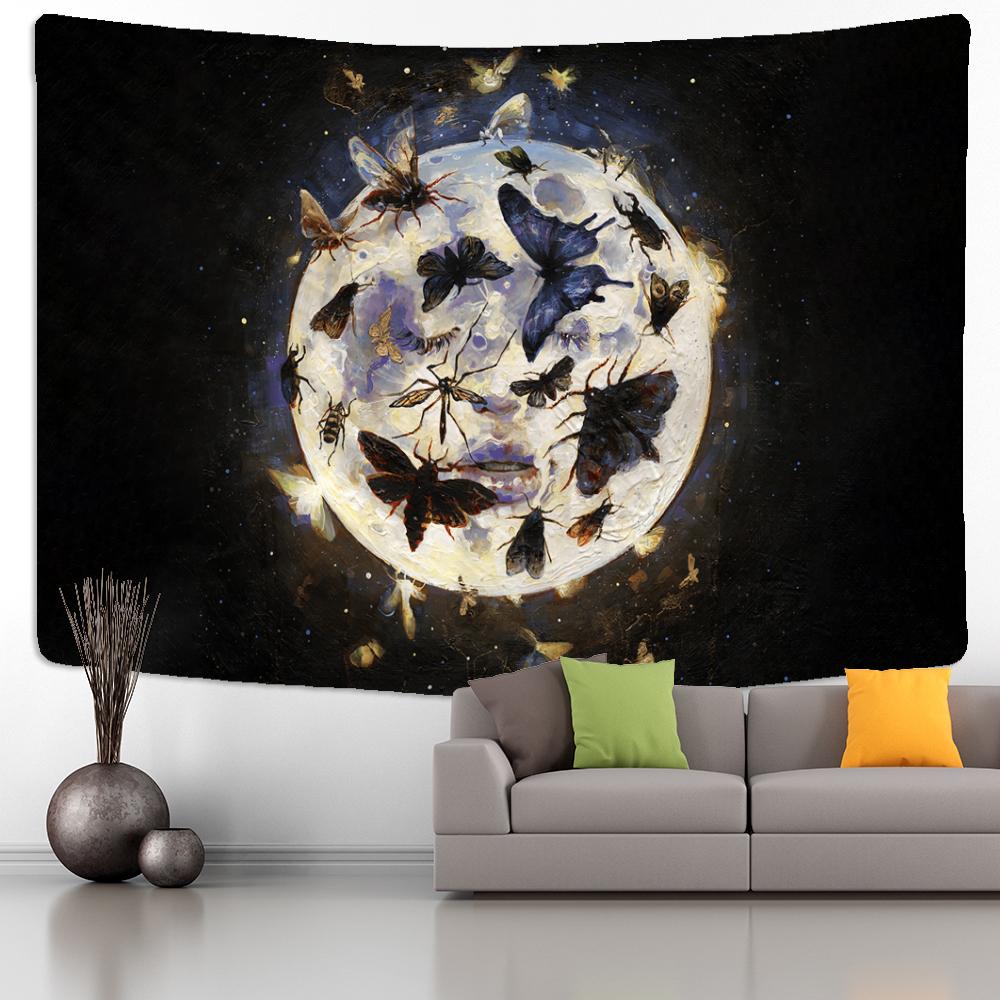 Nordic Psychedelic Butterfly Tapestry Wall Hanging Bohemian Hippie Witchcraft Tarot Science Fiction Room Home Decor