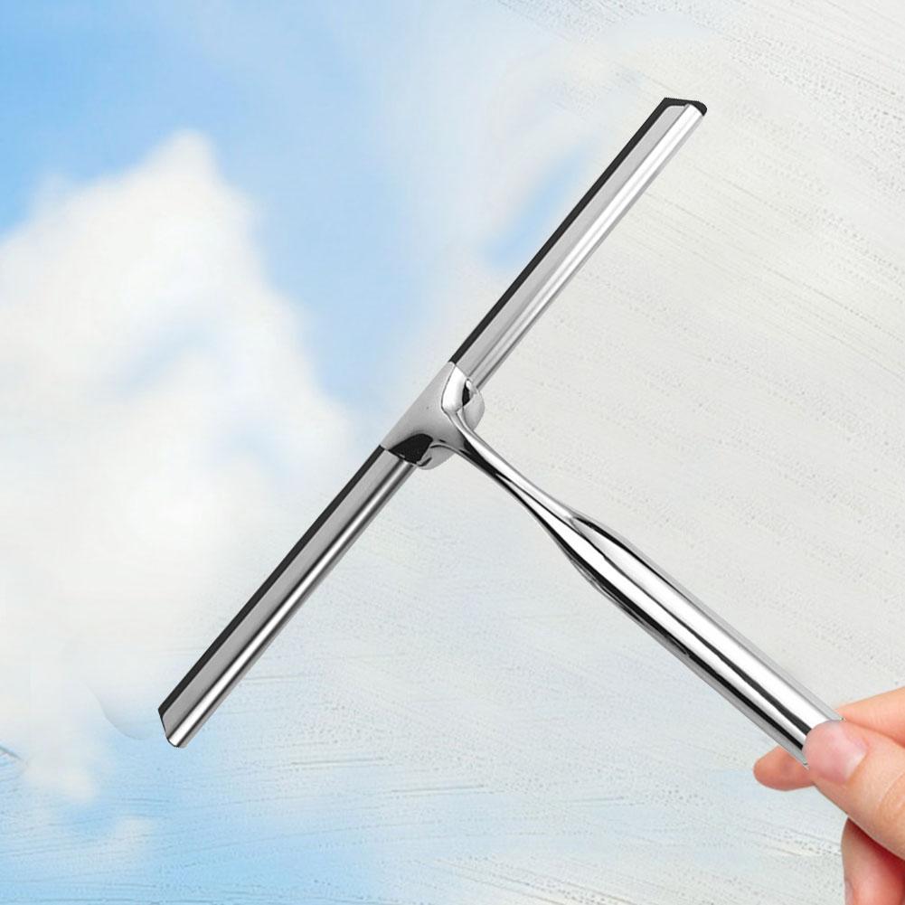 Stainless Steel Shower Squeegee Wiper Brush Multifunctional Glass Scraper Antiskid Handle Corrosion Resistance for Bathroom Tool
