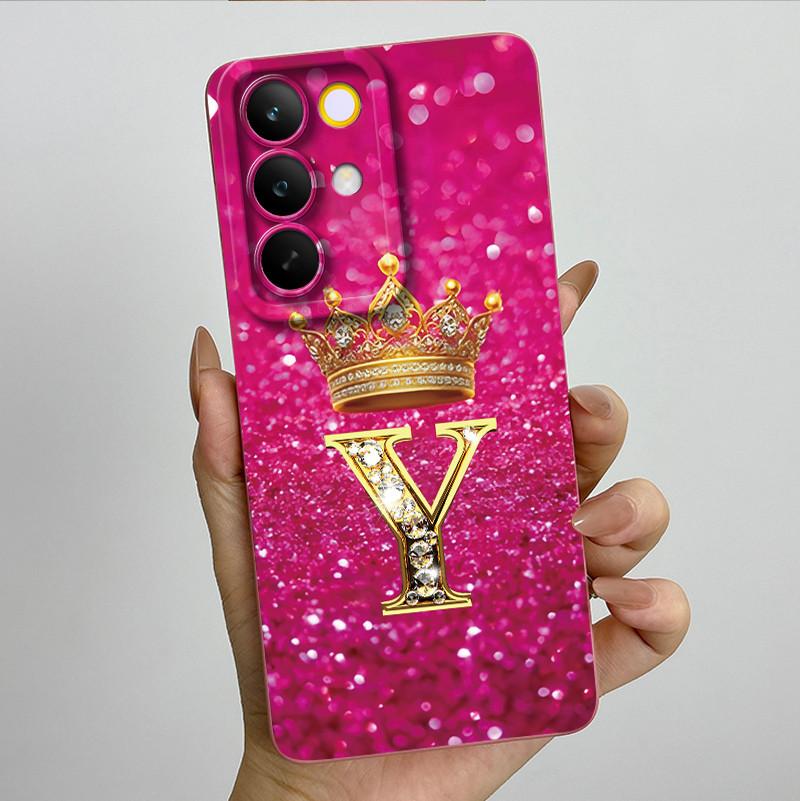 For Realme C85 Pro 2025 Crown Initial Letter Couple Phone Case RealmeC85 Pro 4G RMX5555 Soft Silicone TPU Lens Protective Casing