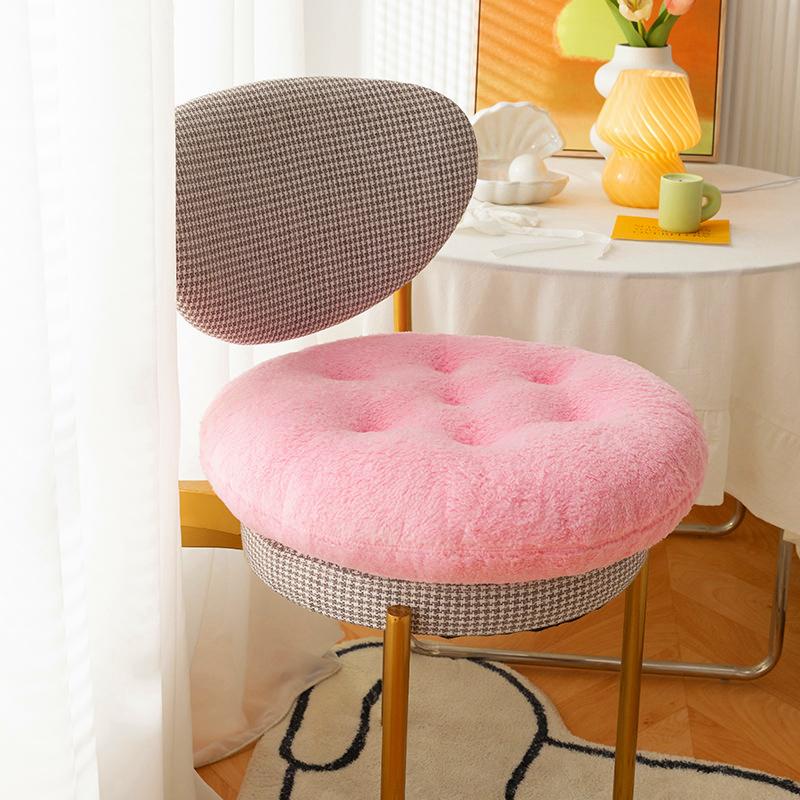 Lamb Velvet Chair Cushion Round Super Soft Ground Buttocks Futon Bedroom Bay Window Tatami Stool Cushion Thickened Decoration