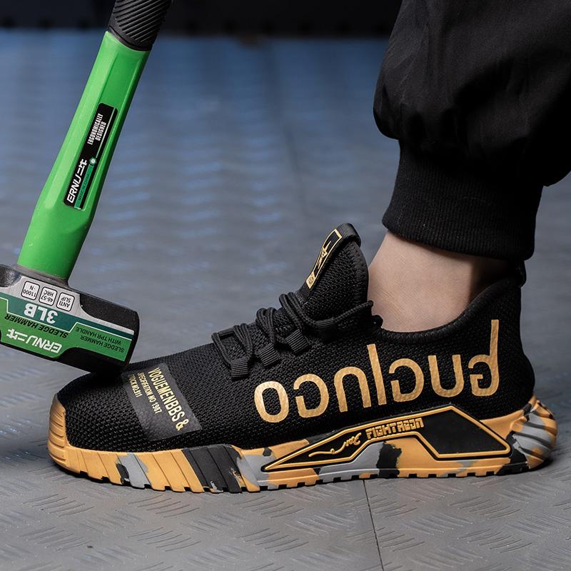 Men Work Safety Shoes Steel Toe Cap Indestructible Shoes Anti-smash Anti Puncture Work Sneakers Wear Resistant Protective Shoes