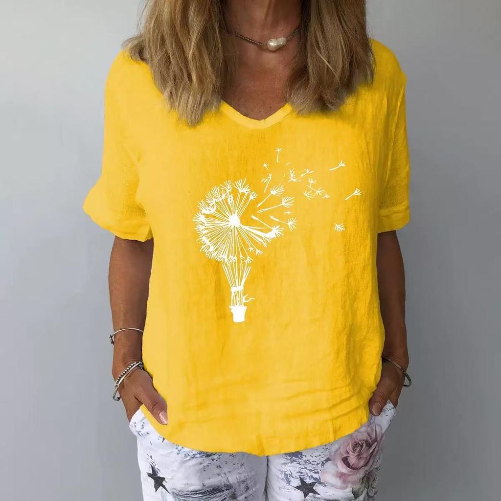 GMXIA Damenmode, lässig, Sommer, kurzärmelig, O-Ausschnitt, Blusen und Hemden