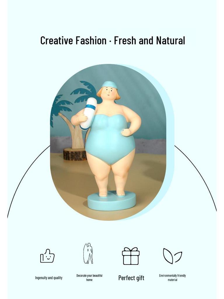 Alluring Beach Woman Resin Figurine - Home Decor Accent