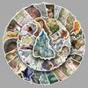50 Retro Oil Painting Stickers: Artistic Style, Colorful Western Art for Journals, Tea Cups, DIY Projects