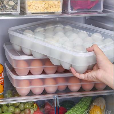 Griglia portatile per uova in plastica con vassoio verticale per uova da frigorifero con griglia verticale a singolo strato da 34 griglie