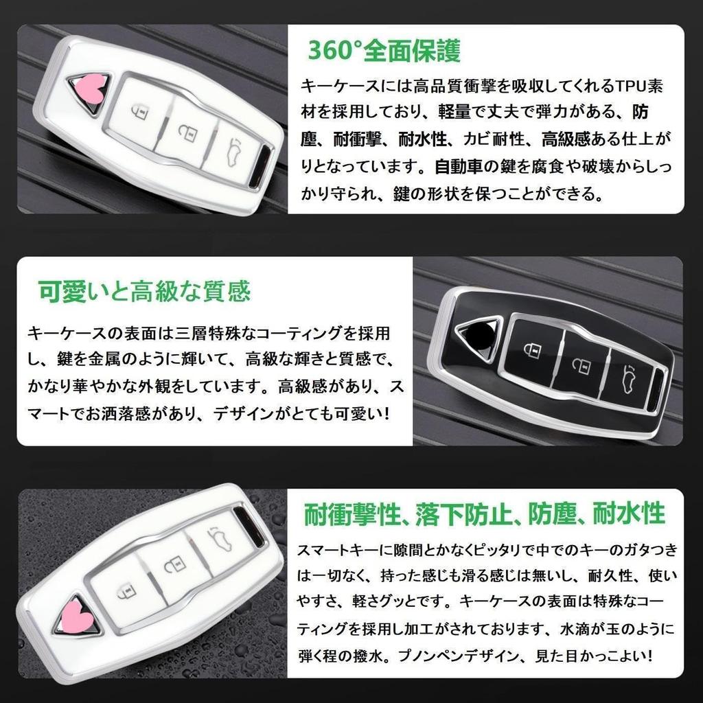 ZANEKO Neue Outlander Schlüsseltasche Kompatibel mit Mitsubishi New Outlander PHEV GN0W Schlüsselabdeckung Outlander Smart Key Case, silber schwarz