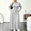 Women's Fashion Color Hooded Ribbed Dress with Slim Fit Cinched Waist and Pockets