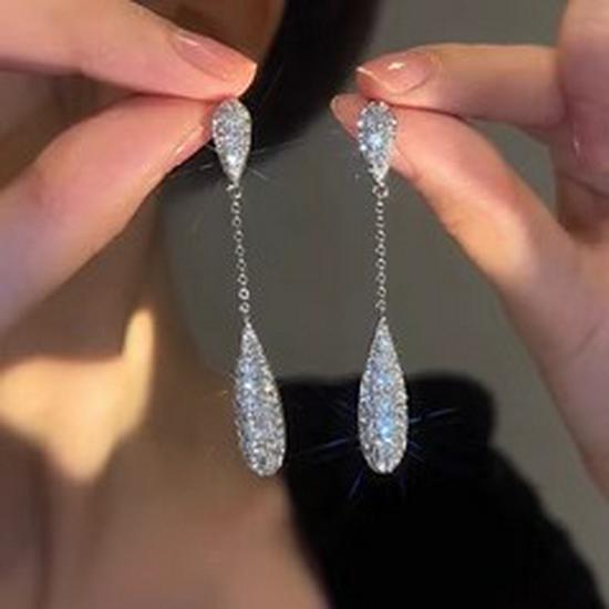 Super Glitzernde Zirkon Quastenohrringe - Vintage Koreanischer Influencer Stil 2025 Trend