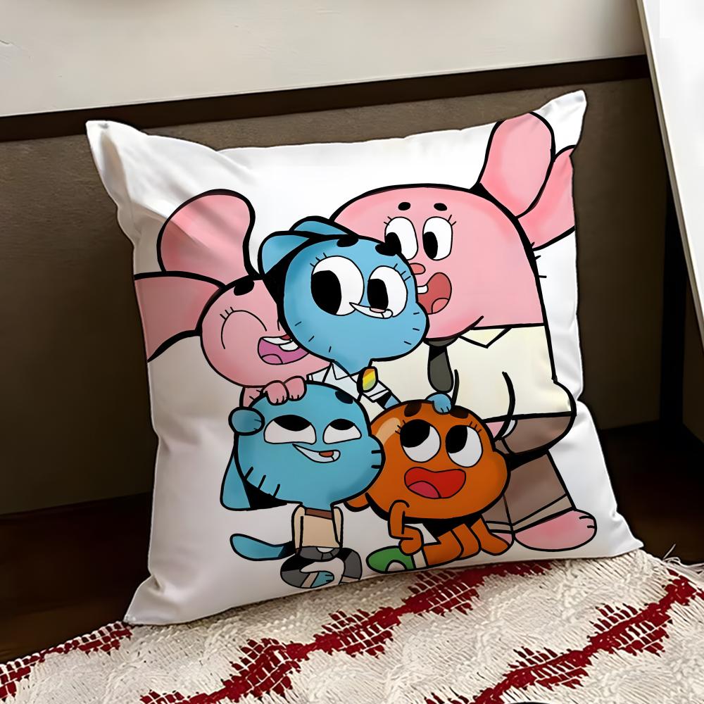 The AAmazing World of GGumball Cushion Cover Reversible Soft Durable Pillow Cover Home Car MultiScene Use for Daily Comfort
