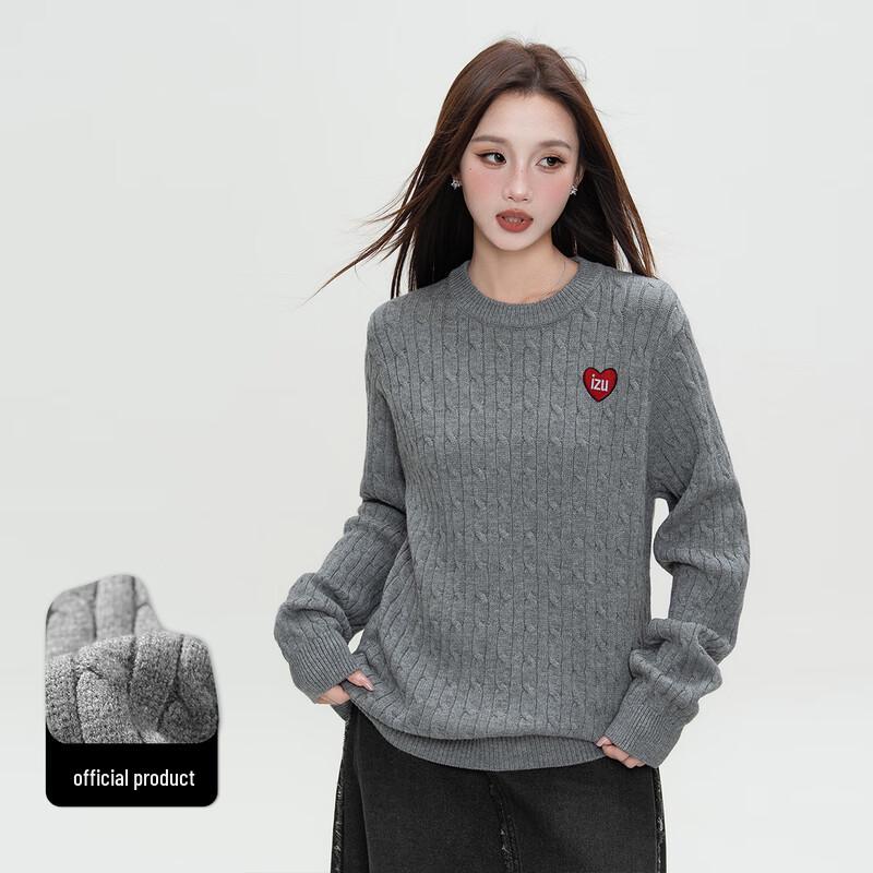 izzue Women's Round Neck Long Sleeve Sweater