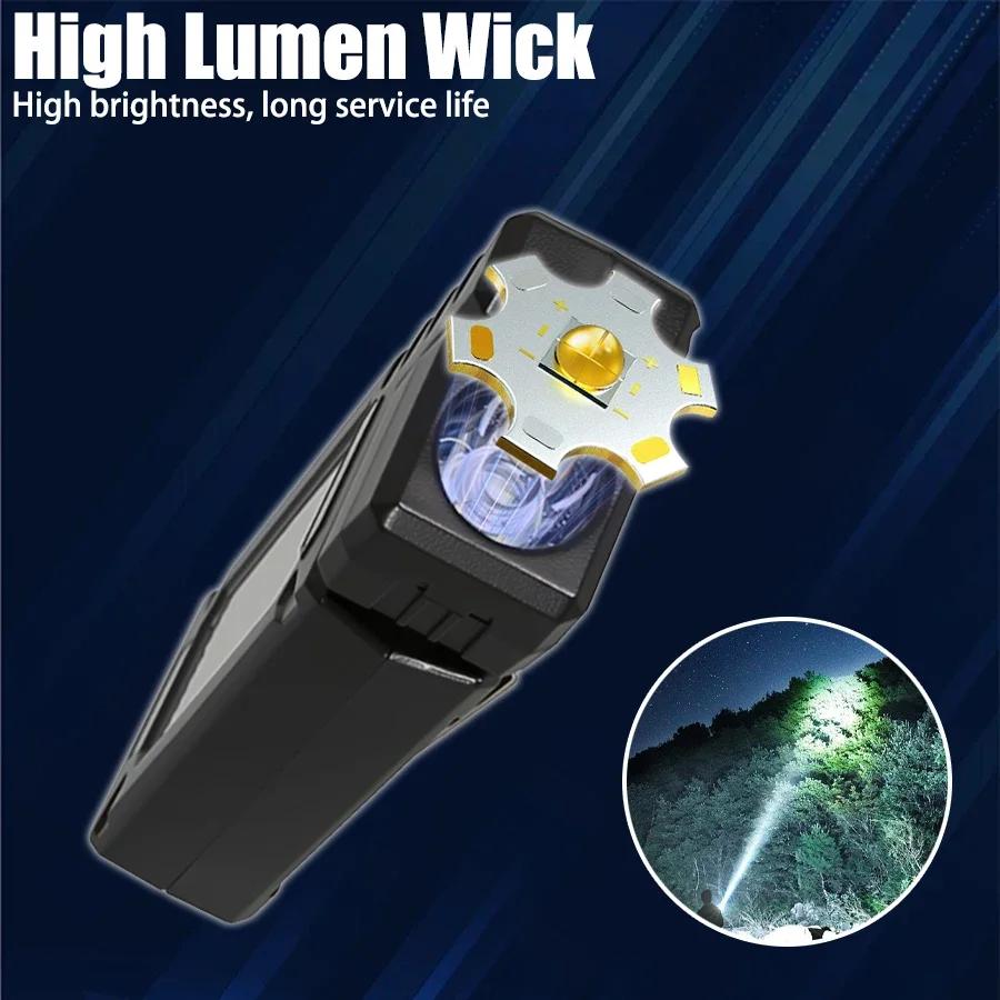 Tactical Flashlight Rechargeable,High Lumen LED & COB Dual Light,Compact Portable,Type-C Fast Charge,Camping Hiking Emergency