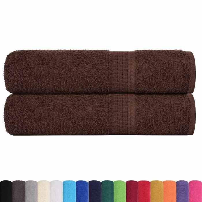 VidaXL Serviettes de douche 2 pcs marron 70x140 cm 360 g/m² 100% coton, serviette, ensemble de serviettes de bain, serviette 136761