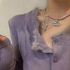 Spice‑Girl Sweet‑Cool Universe Opal Artificial‑Pearl Necklace Women Ins‑Style Non‑Fading Love‑Themed Hip‑Hop Collarbone Chain