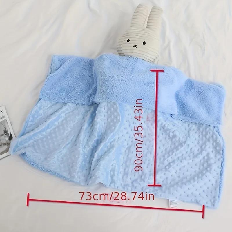 90x73cm Baby Bean Blanket - Bubble Design Double Layer Warm Solid Color Sensory Security Blanket for Stroller/Car Seat/Travel