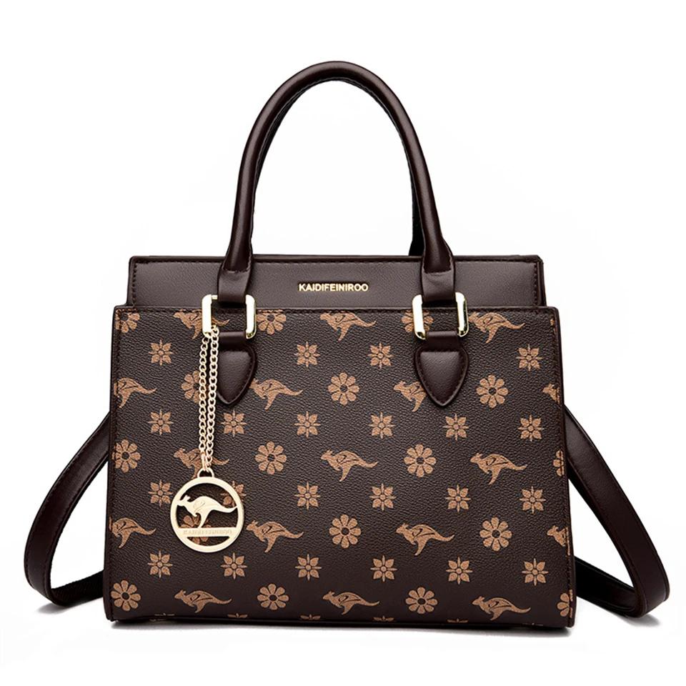 

Высококачественная печать, кожаные сумки через плечо для женщин, роскошная женская сумка, дизайнерская женская сумка-мессенджер