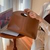 Stylish Minimalist PU Leather Handbag for Women Solid Color Envelope Clutch & Laptop Document Bag