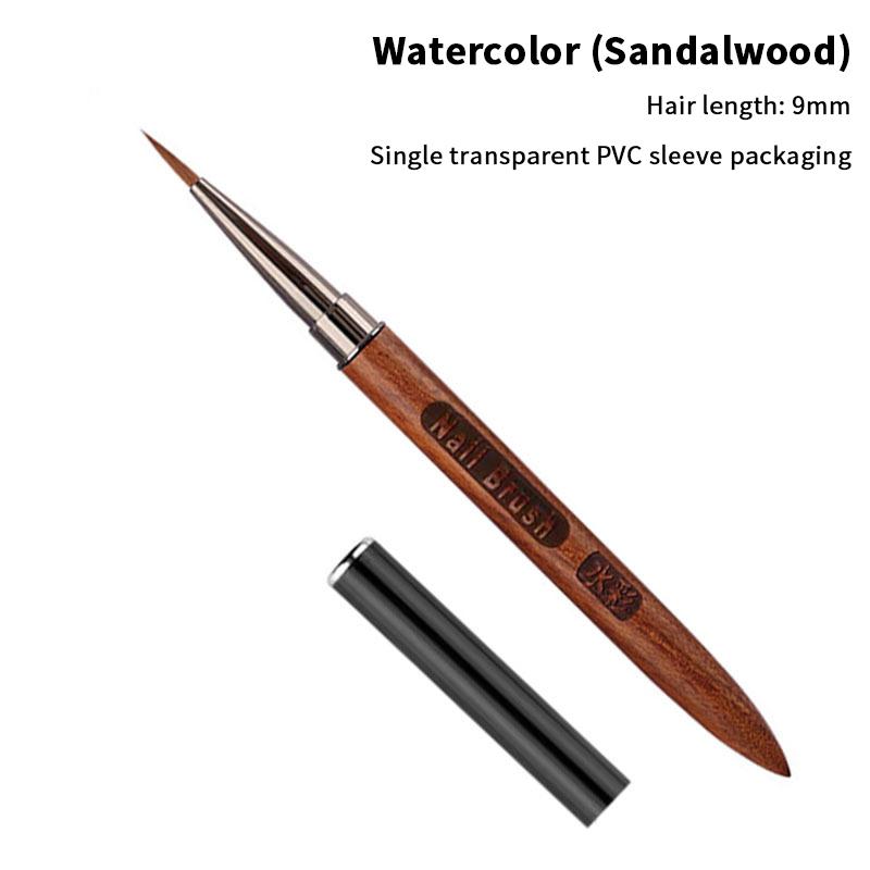 Wood Handle Triangular Petal Nail Brush Acrylic Nail Art Liner Brush Grid Stripes Flower Painting Drawing Pen Diy Manicure Tool