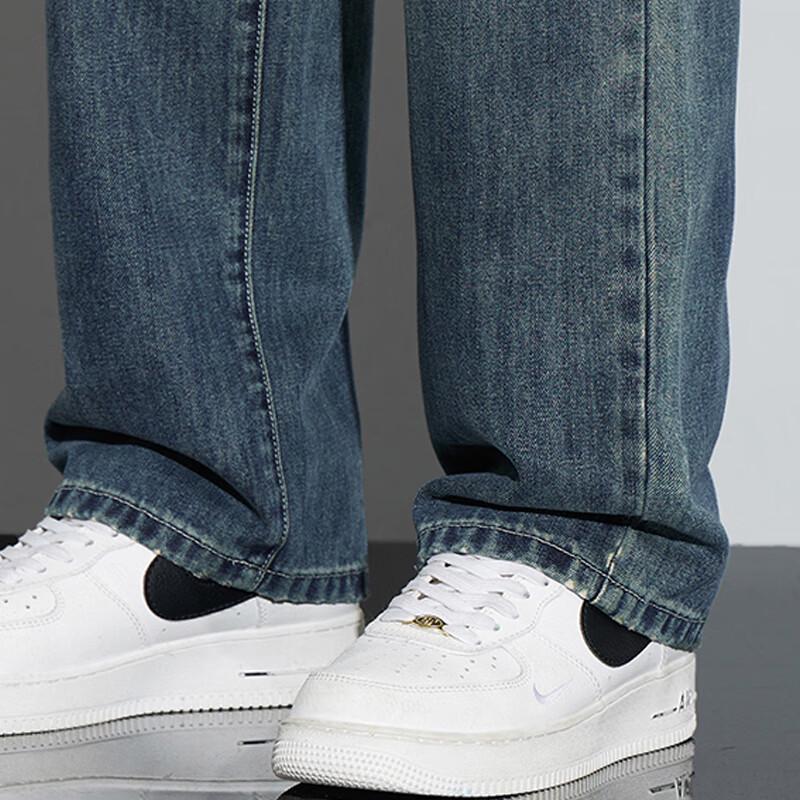 Mark Fairwhale Men's Retro Loose Straight Wide-Leg Jeans