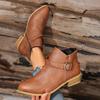 Women's Autumn-Winter Pointed-Toe Chunky-Heel Side-Zip Short Boots, Fashionable Comfortable Footwear, Available In Large Sizes.