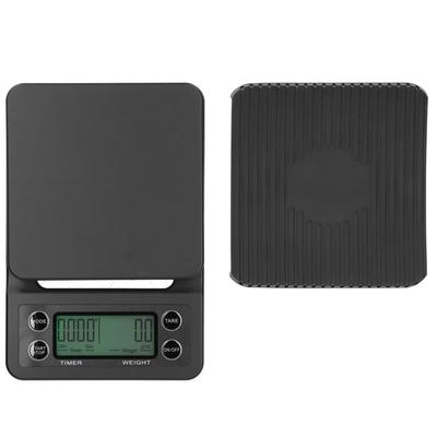 Báscula Electrónica Multifuncional de 3kg 0.1g Báscula Digital LCD para Cocina Café con Función de Temporizador