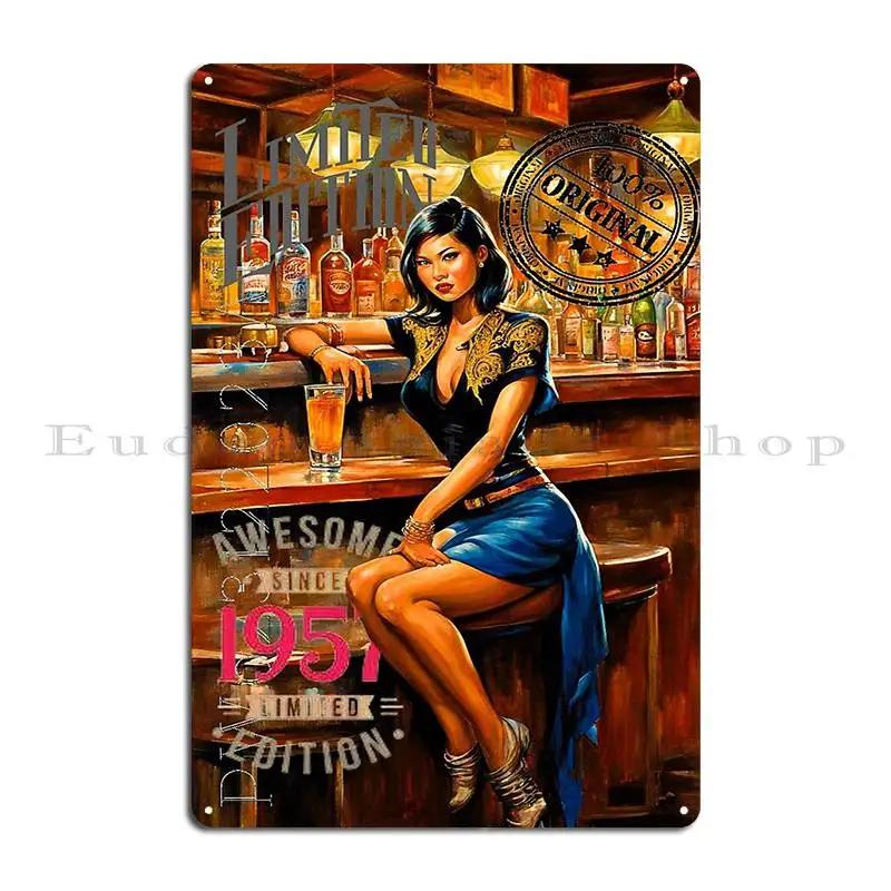 The Babes Of Bourbon Vol  Vodka Vixen Edition Sexy Vintage Pinup Art Illustration Metal Plaque Poster Living Room Club Bar