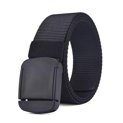 Men's Tactical Nylon Belt with Leather Trim and Automatic Non-Metal Buckle
