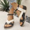 2025 Summer Ankle-wrap Women's Outdoor Platform Sandals Buckle Strap Wedges Casual Mixed Colors Plus Size Daily Walking Shoes