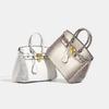 25cm Mode Klassisches Krokodilmuster Birkin Bag Luxus Damen Große Kapazität Tote Schulter Umhängetasche Mittel Weiches PU-Material Schnallenverschluss