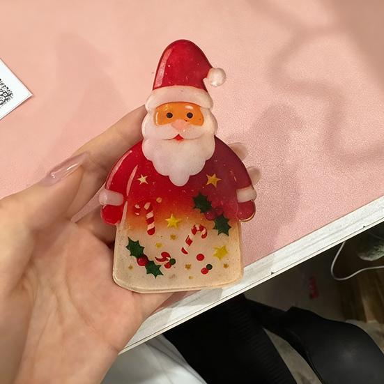 Little Pocket Christmas Hug Cute Mini Resin Santa Claus Ornaments with Encouragement Cards Pocket Hug Card Gift for Family Friends