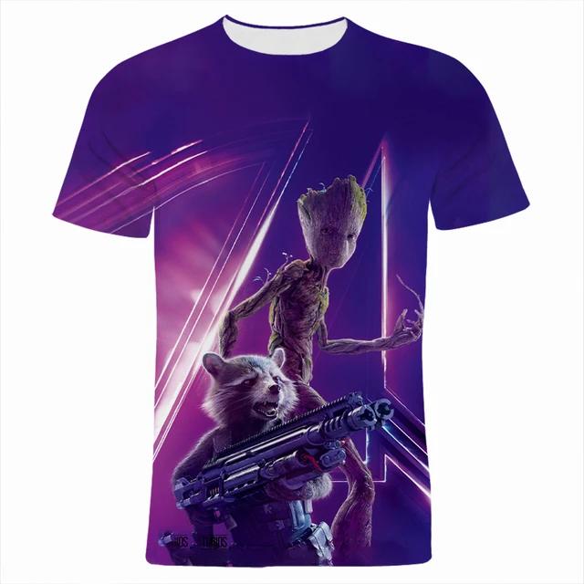 2026 Galaxy Guardians Groot T-shirt Children's Cartoon Anime 3D Fashion T-shirt Top Clothing Anime Clothing